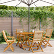 Vidaxl opklapbare stoelen, 4 stuks, beige, massief acaciahout