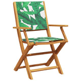 Vidaxl klapstoelen, 4 stuks, groene stof en massief hout