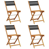 Vidaxl opklapbare stoelen, 4 stuks, zwart, massief acaciahout