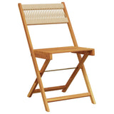 Vidaxl opklapbare stoelen, 4 stuks, beige, massief acaciahout
