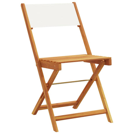 Vidaxl klapstoelen, 6 stuks, crèmekleurige stof en massief hout.