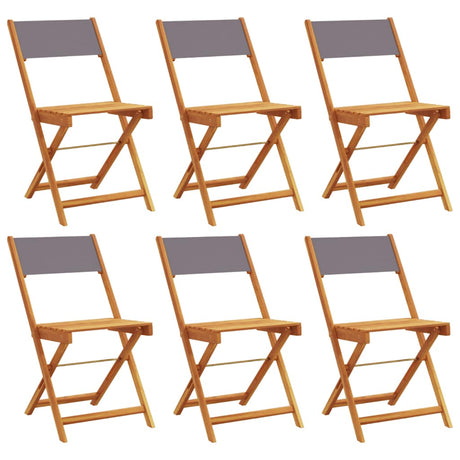 Vidaxl klapstoelen set van 6 stuks, antracietkleurige stof en massief hout.