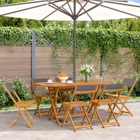 Vidaxl klapstoelen set van 6 stuks, antracietkleurige stof en massief hout.