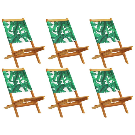 Vidaxl klapstoelen, 6 stuks, groene stof en massief hout