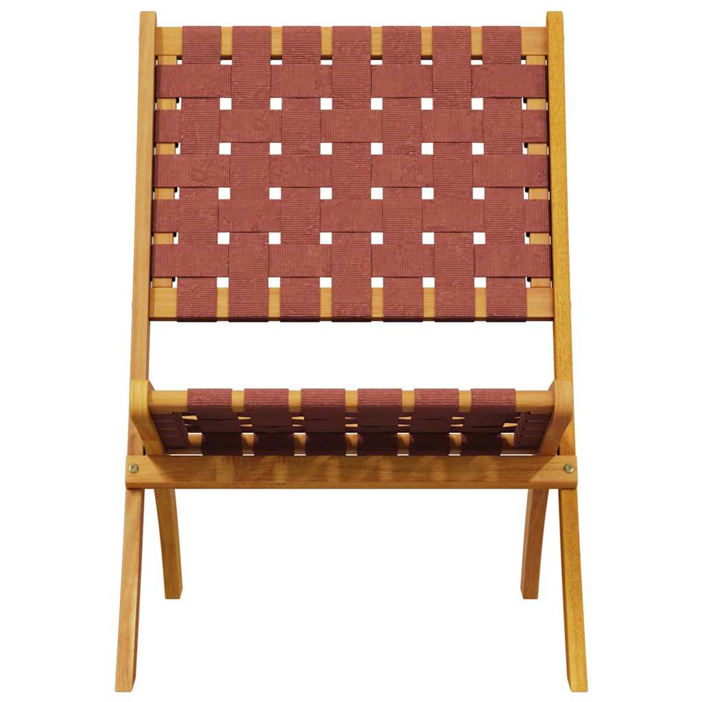 Vidaxl set van 2 klapstoelen met tafel, rood, massief hout