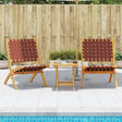 Vidaxl set van 2 klapstoelen met tafel, rood, massief hout