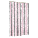 Vidaxl vliegengordijn 118x220 cm chenille zilvergrijs en roze