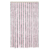 Vidaxl vliegengordijn 118x220 cm chenille zilvergrijs en roze