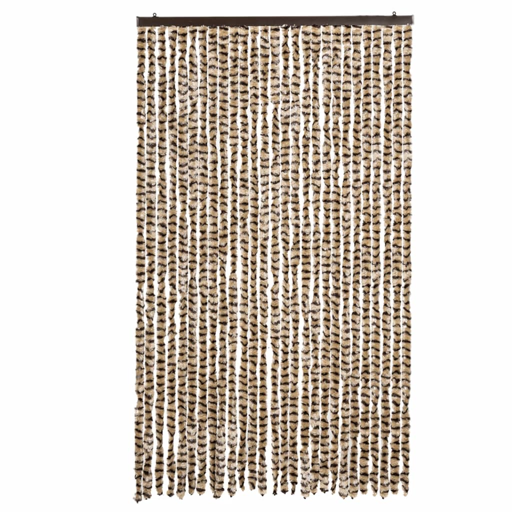 Vidaxl vliegengordijn 118x220 cm chenille beige en bruin