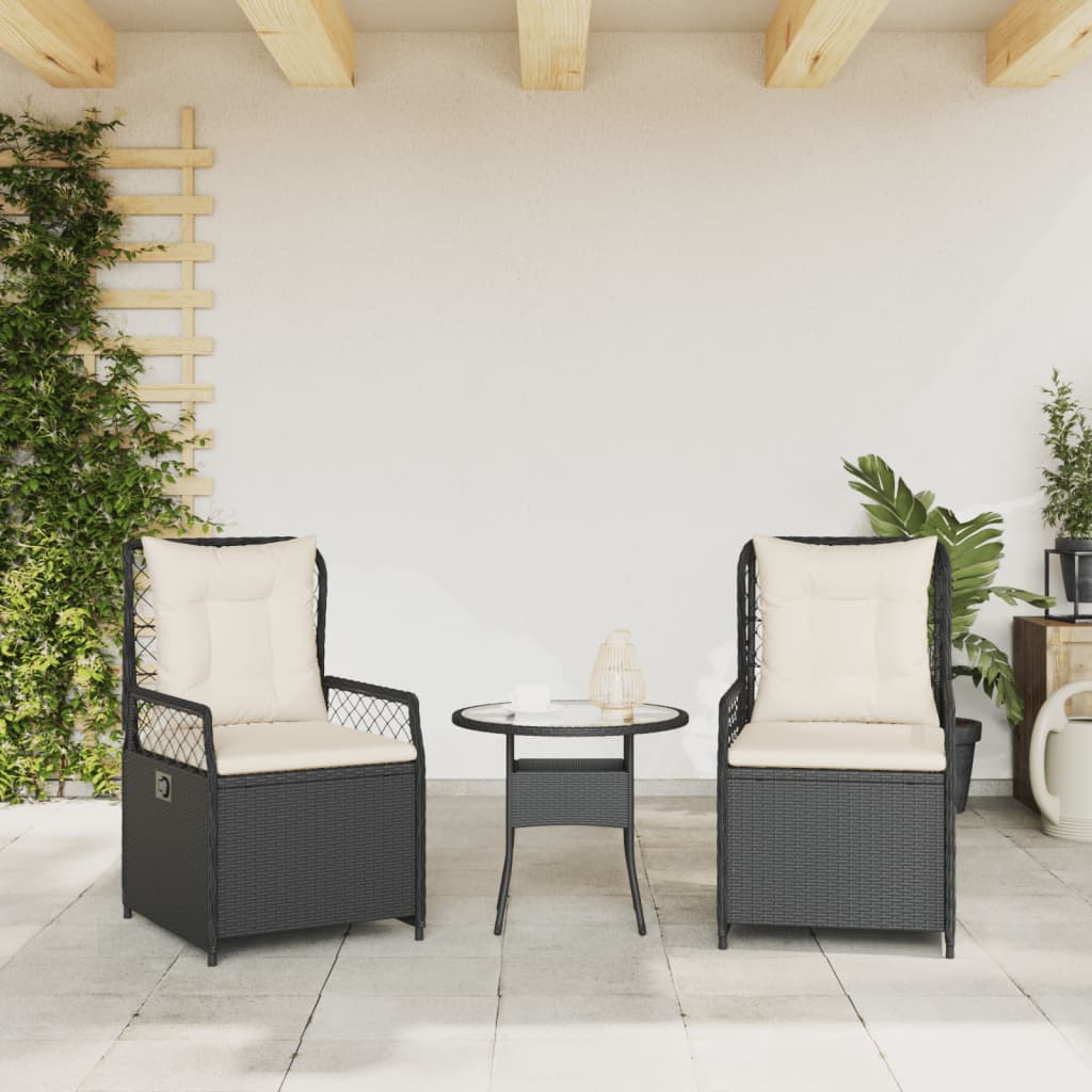 Vidaxl tuinstoelen 2 st verstelbaar poly rattan zwart