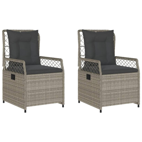 Vidaxl tuinstoelen 2 st verstelbaar poly rattan lichtgrijs