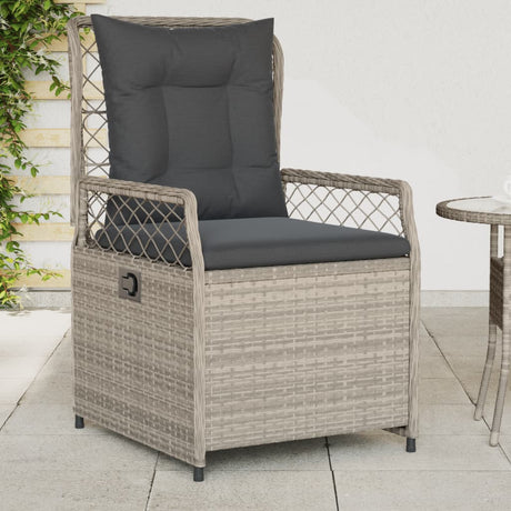Vidaxl tuinstoelen 2 st verstelbaar poly rattan lichtgrijs
