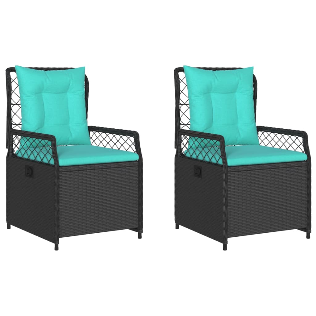 Vidaxl liggende tuinstoelen 2 stuks zwart polyrotan