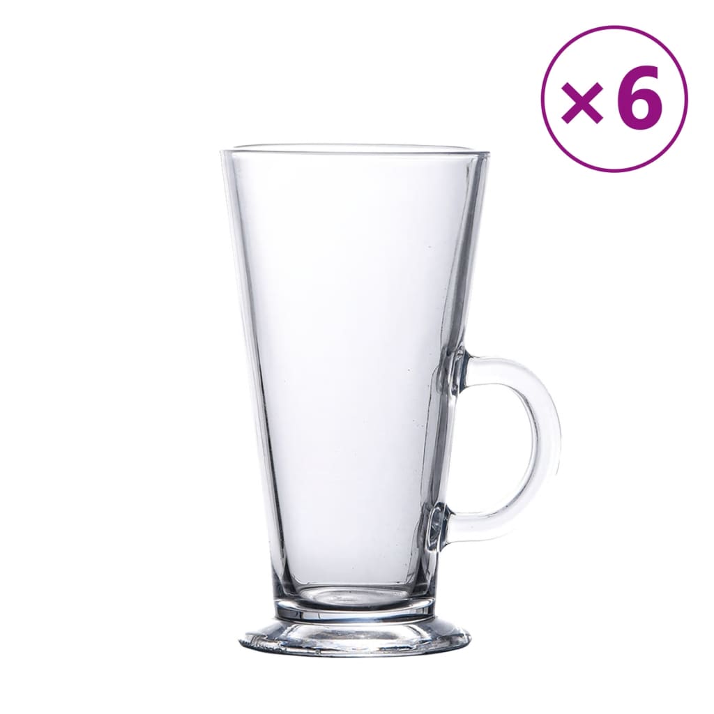 Vidaxl Latteeglas mat Grëff 6 Stéck 250 ml