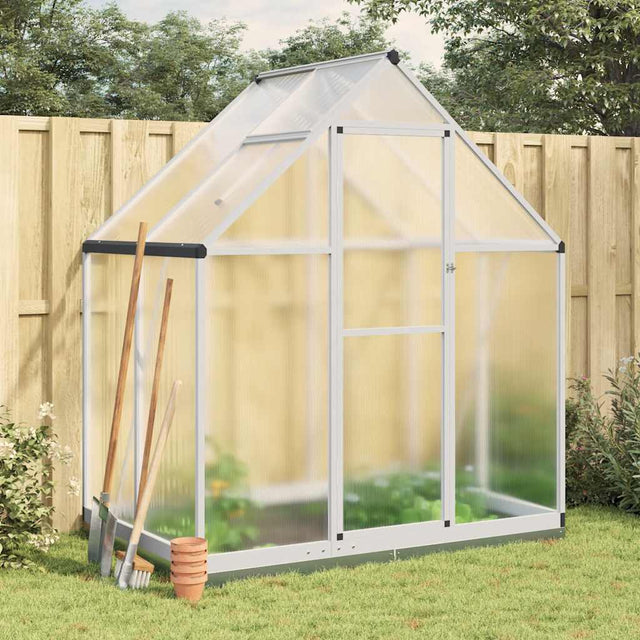 Vidaxl tuinkas met basisframe 169x114x202 cm aluminium zilverkleurig
