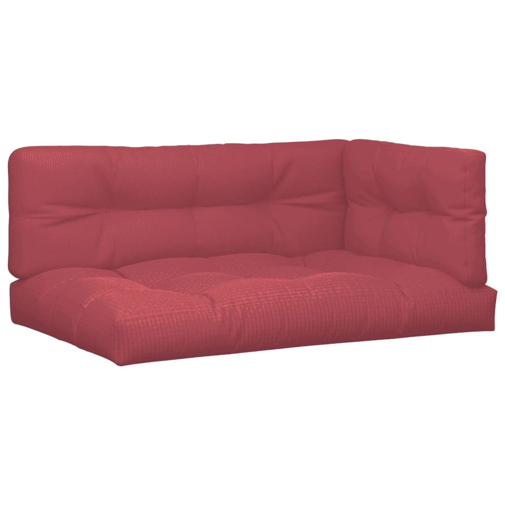 Vidaxl palletkussens 3 st stof wijnrood