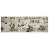 Vidaxl keukenmat wasbaar koffieprint 60x180 cm fluweel grijs