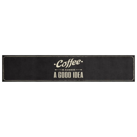 Vidaxl keukenmat wasbaar koffietekst 60x300 cm fluweel