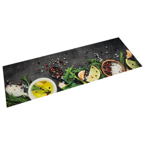 Vidaxl keukenmat wasbaar kruidenprint 60x180 cm fluweel
