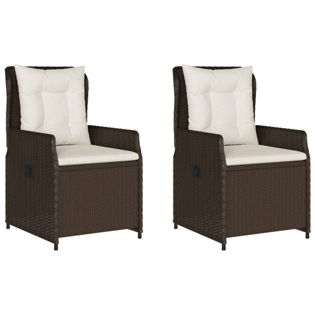 Vidaxl tuinstoelen 2 st verstelbaar poly rattan bruin