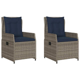 Vidaxl liggende tuinstoelen 2 stuks grijs polyrotan