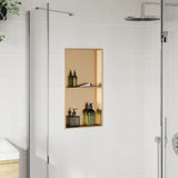 Vidaxl douchenis 32x62x9 cm roestvrijstaal geborsteld goudkleurig