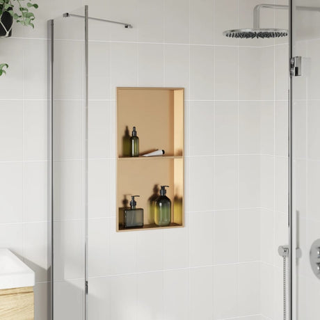 Vidaxl douchenis 32x62x9 cm roestvrijstaal geborsteld goudkleurig