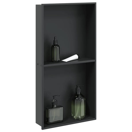 Vidaxl douchenis 32x62x9 cm roestvrijstaal matzwart