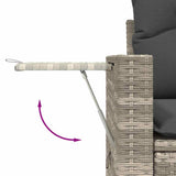 Vidaxl 3-delige loungeset met kussens poly rattan lichtgrijs