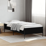 Vidaxl bedframe bewerkt hout en metaal zwart 100x200 cm