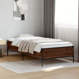 Vidaxl bedframe bewerkt hout en metaal bruin eikenkleurig 90x200 cm