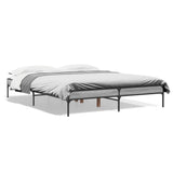 Vidaxl bedframe bewerkt hout metaal grijs sonoma eiken 160x200 cm