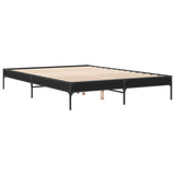 Vidaxl bedframe bewerkt hout metaal zwart 140x200 cm