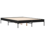 Vidaxl bedframe bewerkt hout metaal zwart 120x200 cm