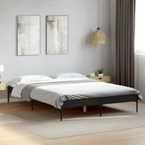 Vidaxl bedframe bewerkt hout metaal zwart 120x200 cm