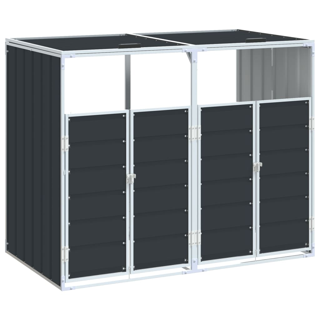 Vidaxl containerberging voor 2 containers 144x81x113cm staal antraciet