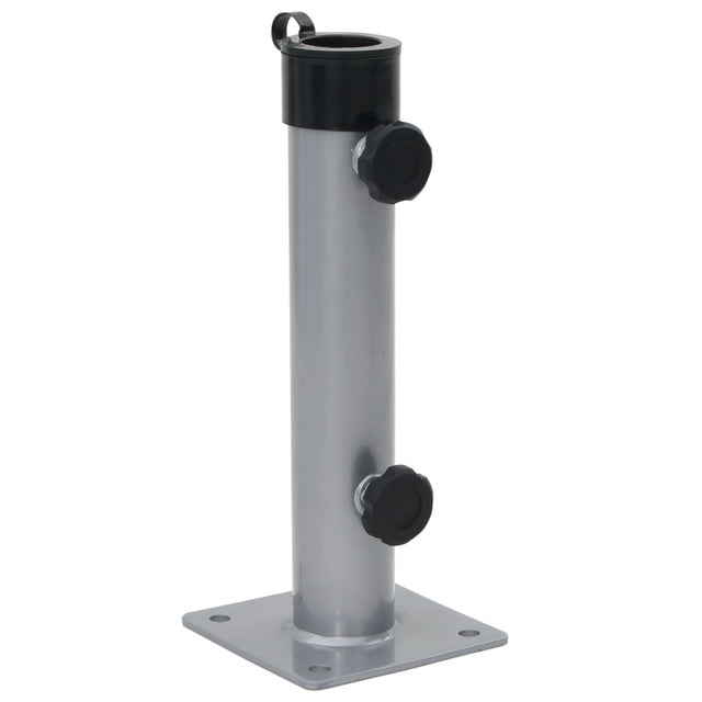 Vidaxl parasolvoet voor ø38 48 mm stok staal zilverkleurig