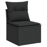 Vidaxl 3-delige loungeset met kussens poly rattan zwart