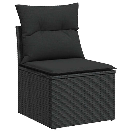 Vidaxl 3-delige loungeset met kussens poly rattan zwart