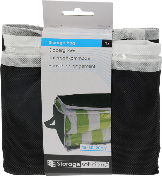 Opberghoes voor kussens 45x30x20cm - zwart