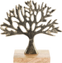 Boom aluminium met hout 17x6x16cm goud