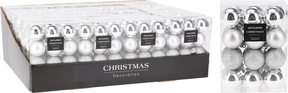 Kerstbal onbreekbaar 3.00cm 24 stuks - zilver