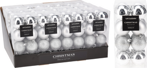 Kerstbal onbreekbaar 5.00cm 16 stuks - zilver