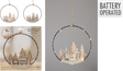 Ring kerst met led hout 2 assorti