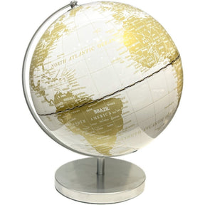 Overige merken wereldbol met licht 26x25x31 cm wit goud