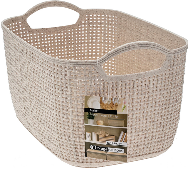 Opbergmand ratan sand - 300x195x144mm