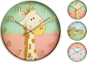 Wandklok kids 25cm assorti