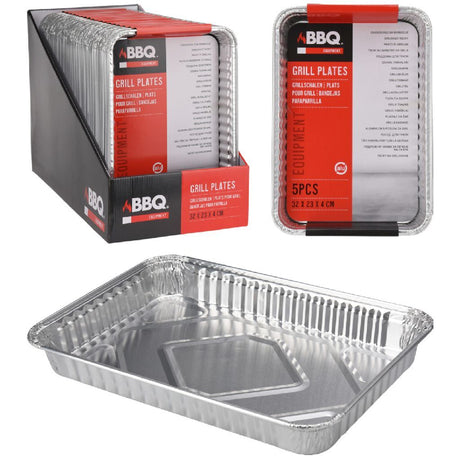 Bbq grillschalen 32x23x4 cm 4 stuks