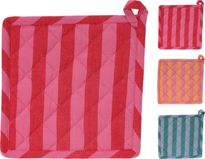 Pannenlap stripe 20x20cm assorti
