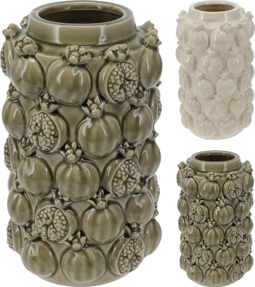 Vaas granaatappels 27cm 2 assorti